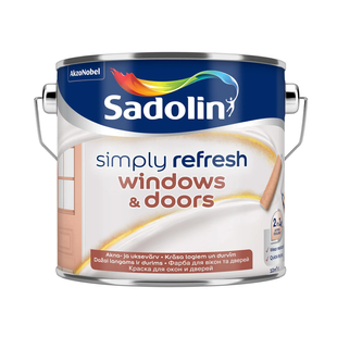 Краска 2-в-1 Sadolin Simply Refresh Windows&Doors для окон и дверей, 2,33 л, бесцветная, полуматовая, BC 5926605 фото