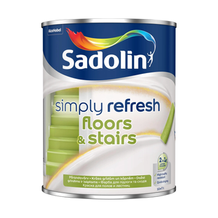 Краска 2-в-1 Sadolin Simply Refresh Floors & Stairs для пола и лестницы, 0,9 л, белая, полуматовая, BW 5926596 фото